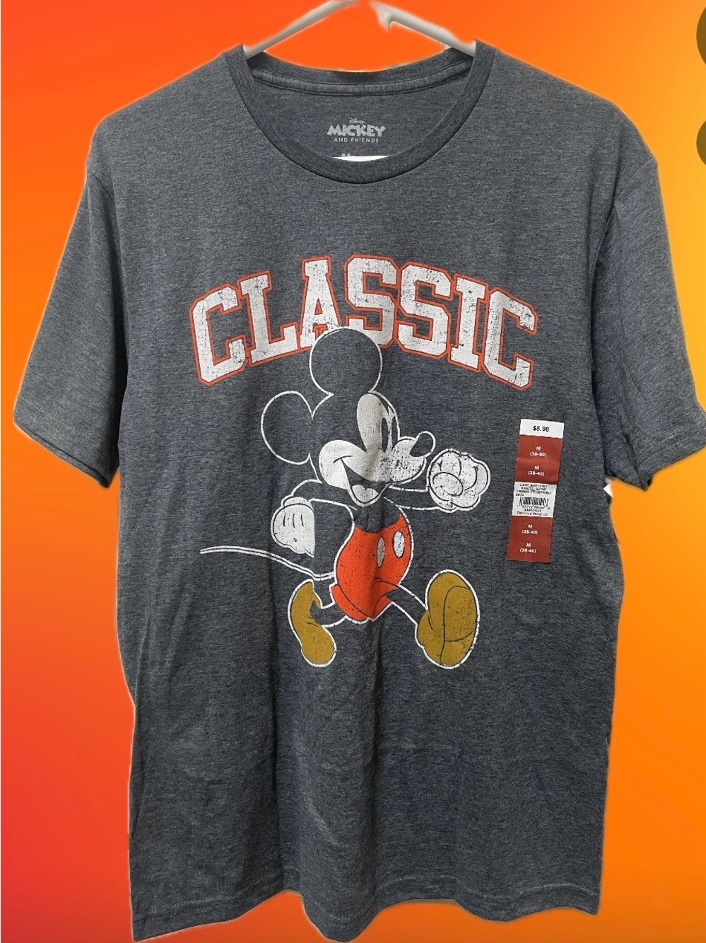 Mickey & Friends Classic Graphic Tee - Charcoal- Size Medium